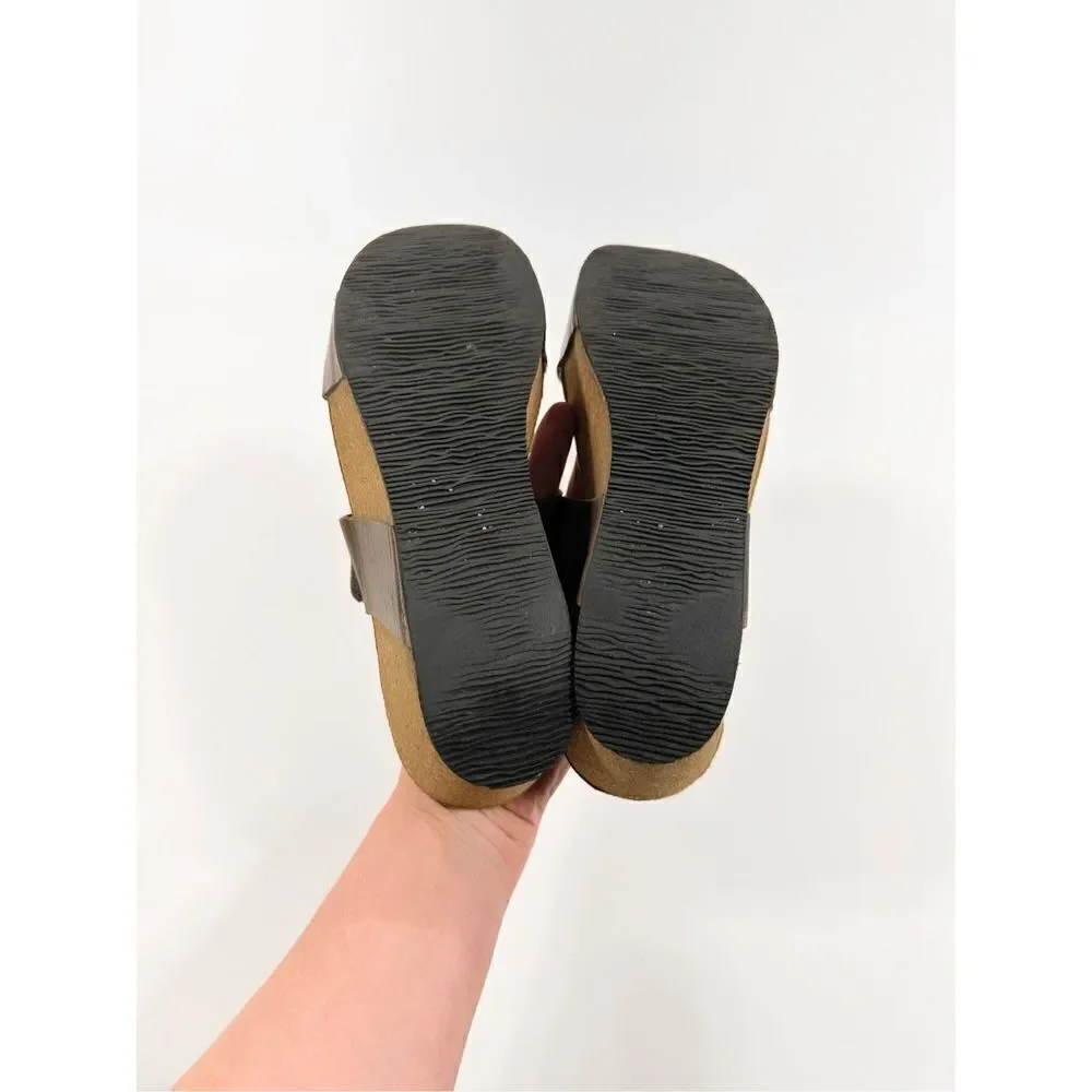 Lola Sabbia Eric Michael cork platform leather strappy sandal 38